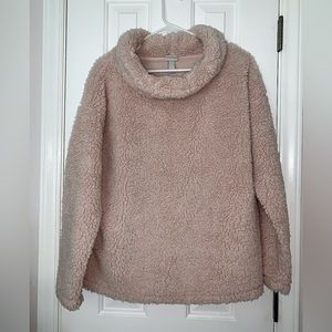 A. New Day Light Pink Fluffy/ Soft Sherpa Sweater with Long Sleeves size Large
